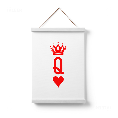 QueenOfHearts Magnetic Hanger Poster 01 White Wood