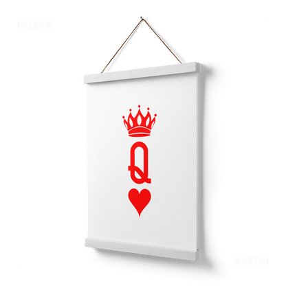 QueenOfHearts Magnetic Hanger Poster 03 White Wood