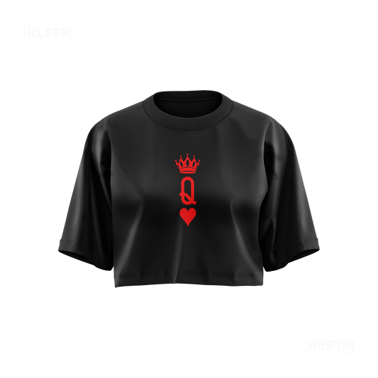 QueenOfHearts Over Sized Crop Top 01 Black