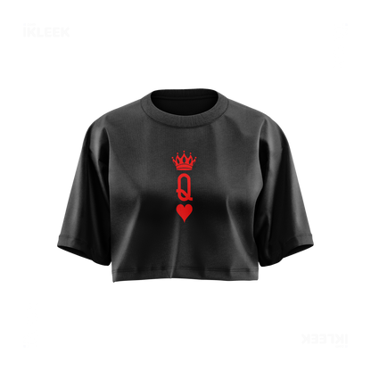 QueenOfHearts Over Sized Crop Top 01 Faded Black