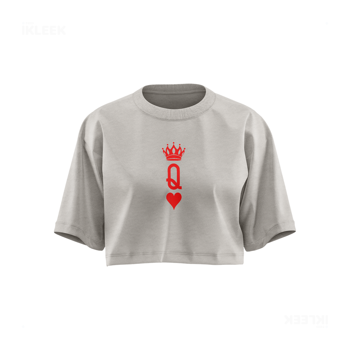 QueenOfHearts Over Sized Crop Top 01 Faded Bone