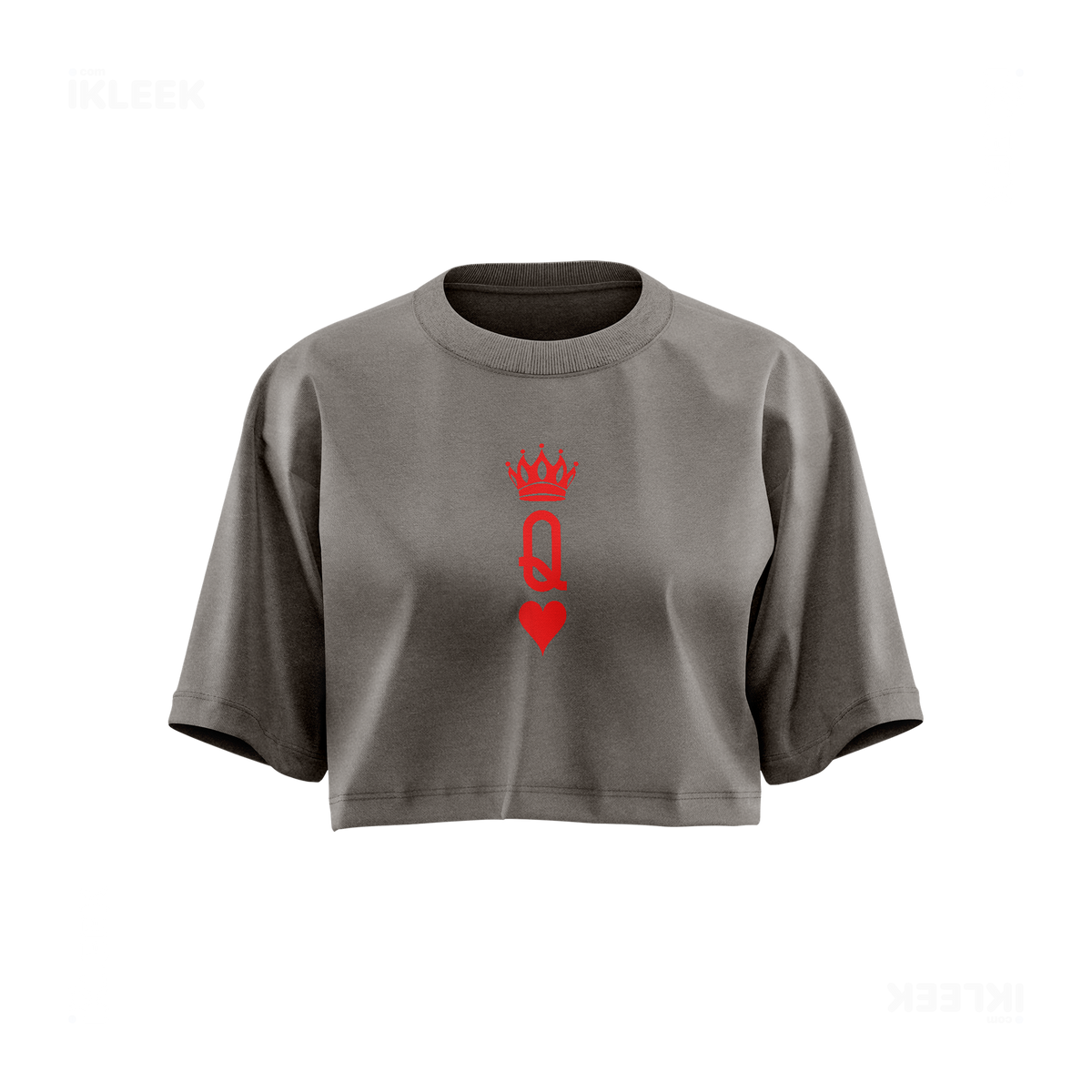QueenOfHearts Over Sized Crop Top 01 Faded Grey