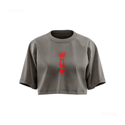 QueenOfHearts Over Sized Crop Top 01 Faded Grey