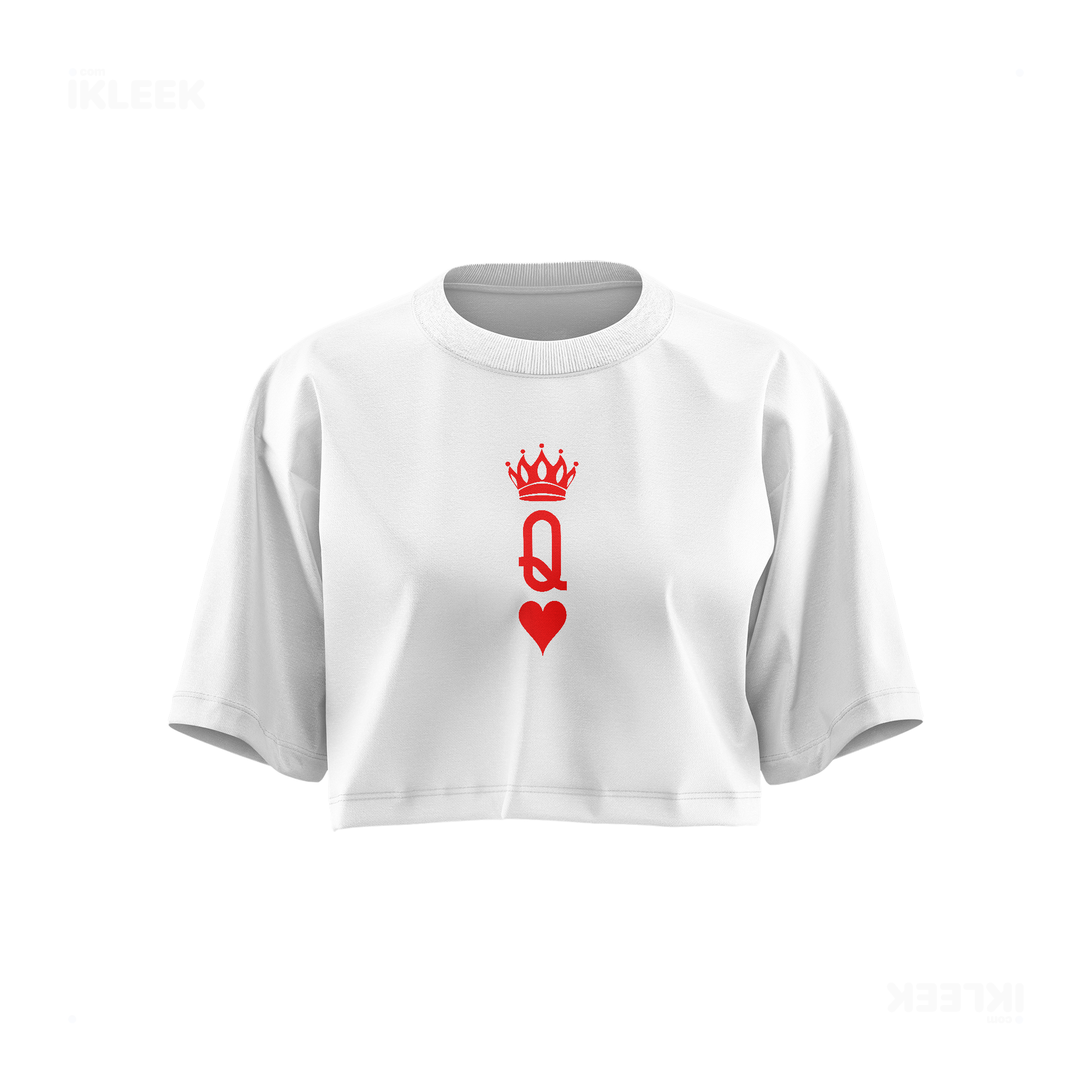QueenOfHearts Over Sized Crop Top 01 White