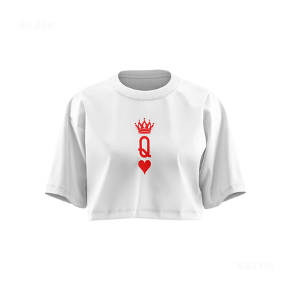 QueenOfHearts Over Sized Crop Top 01 White