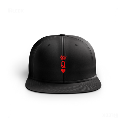 QueenOfHearts Snapback Caps 01 Black DTF