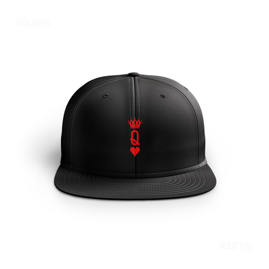 QueenOfHearts Snapback Caps 01 Black DTF