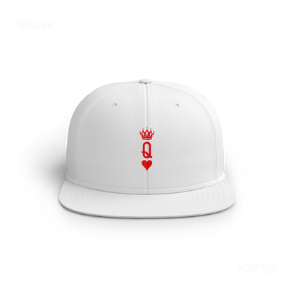 QueenOfHearts Snapback Caps 01 White DTF