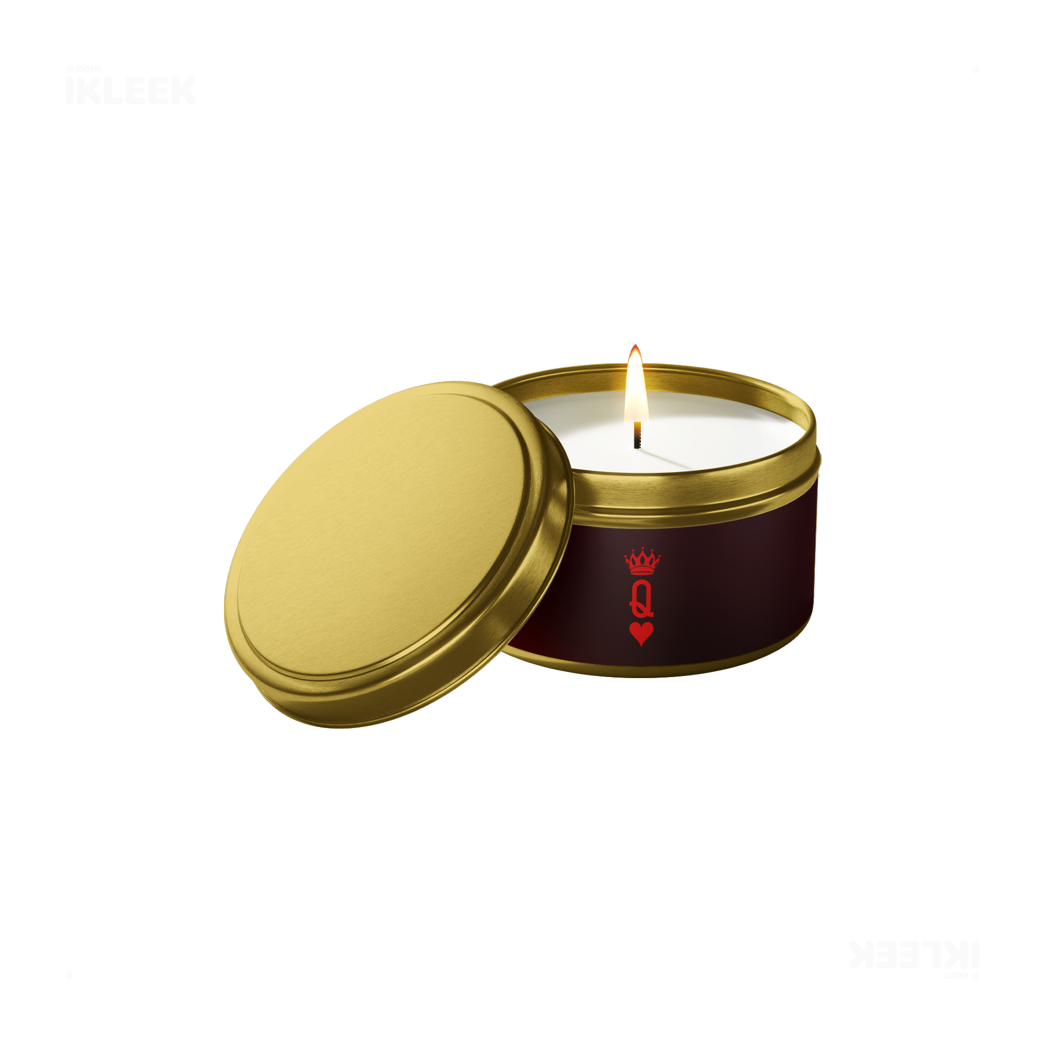 QueenOfHearts Tin Candle 01 Gold