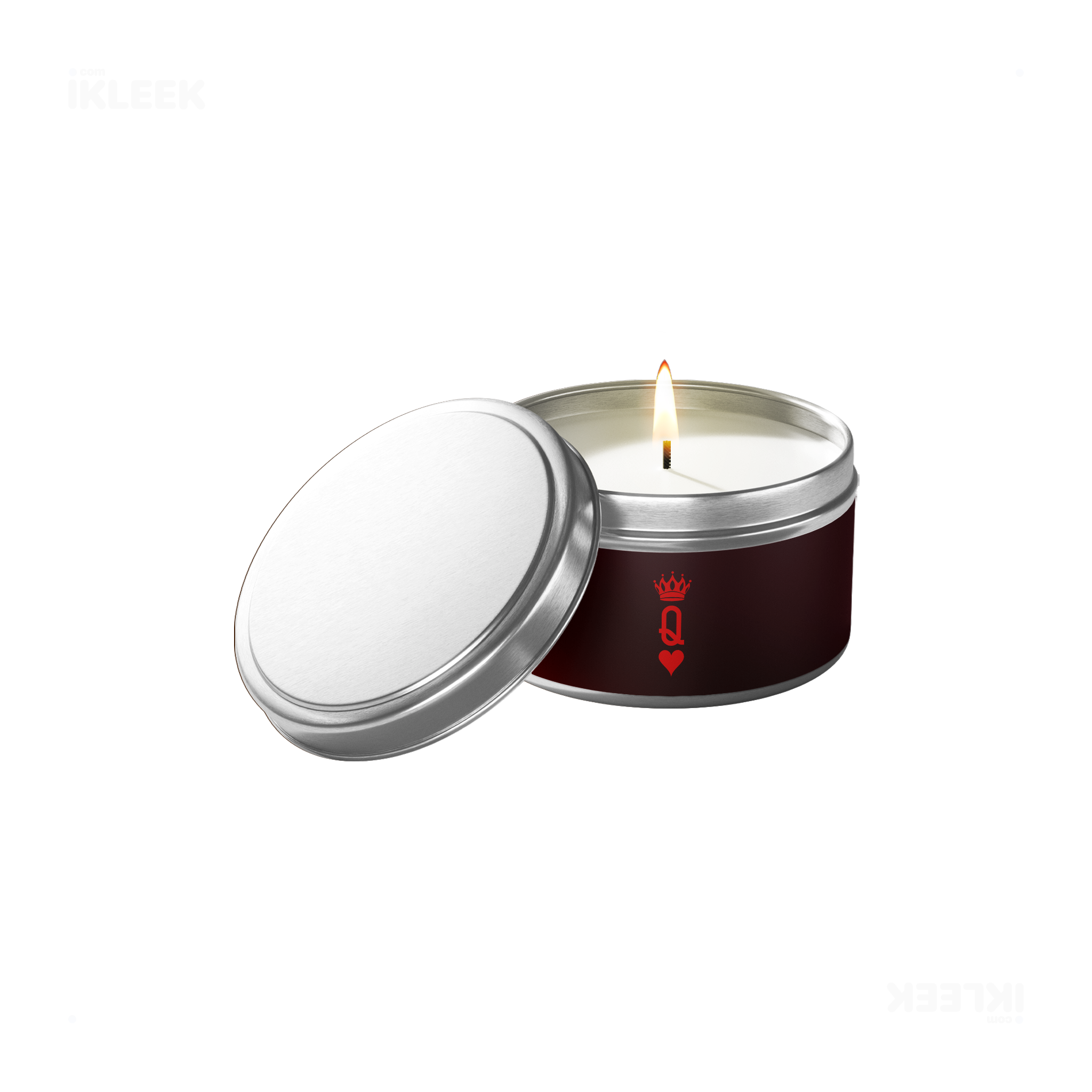QueenOfHearts Tin Candle 01 Silver