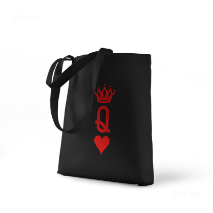 QueenOfHearts Tote Bags 01 Black