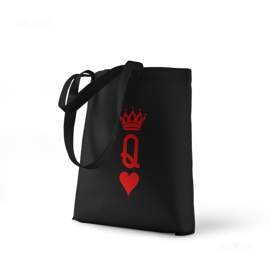QueenOfHearts Tote Bags 01 Black