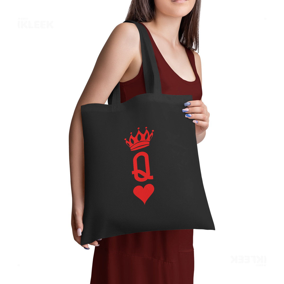 QueenOfHearts Tote Bags 02 Black