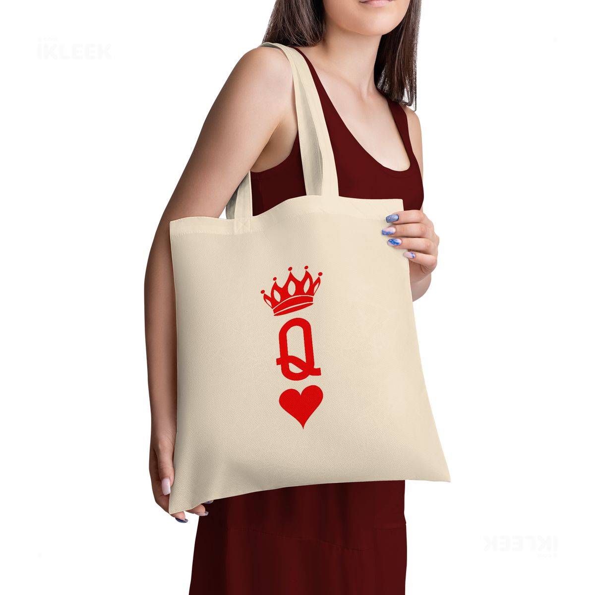 QueenOfHearts Tote Bags 02 Natural