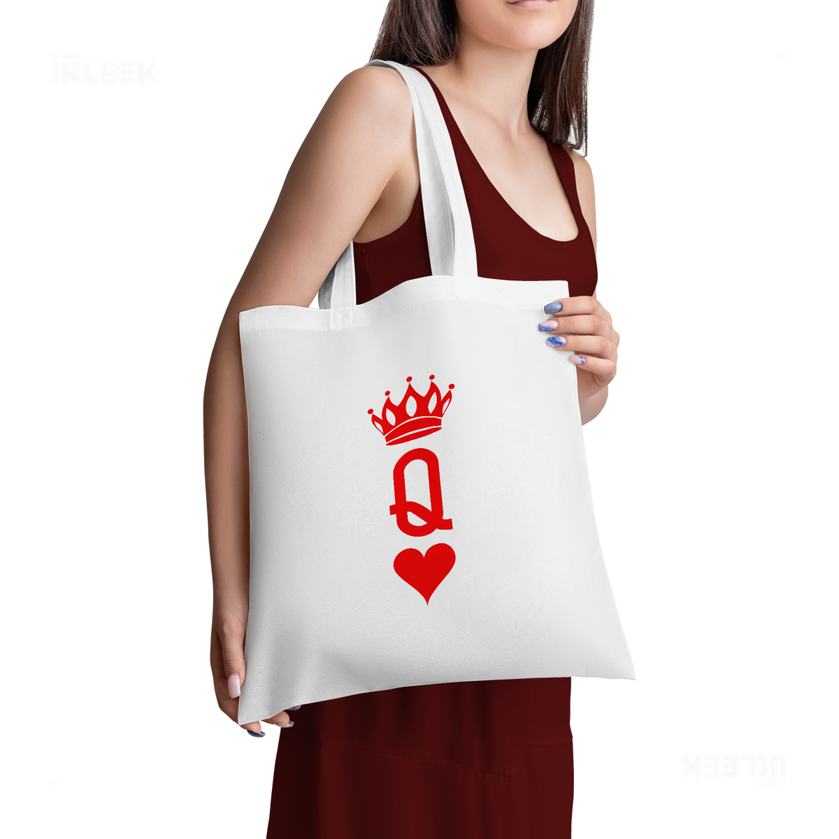 QueenOfHearts Tote Bags 02 White