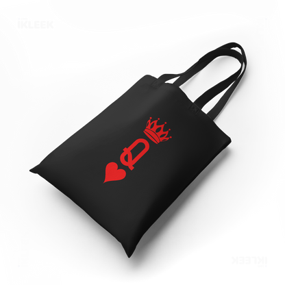 QueenOfHearts Tote Bags 04 Black