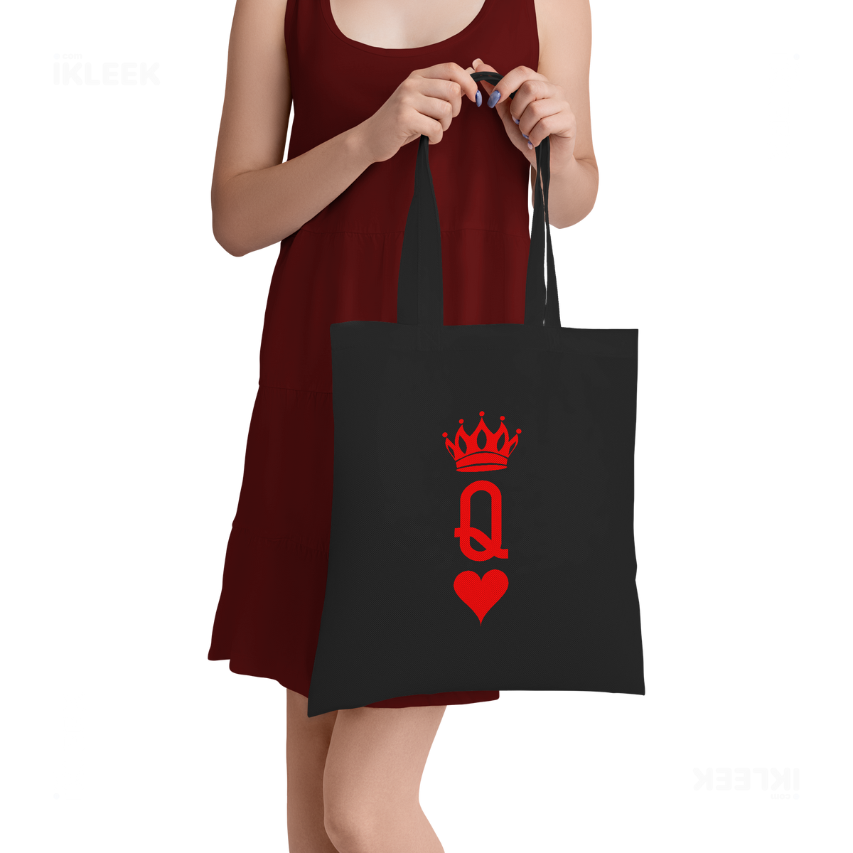 QueenOfHearts Tote Bags 05 Black