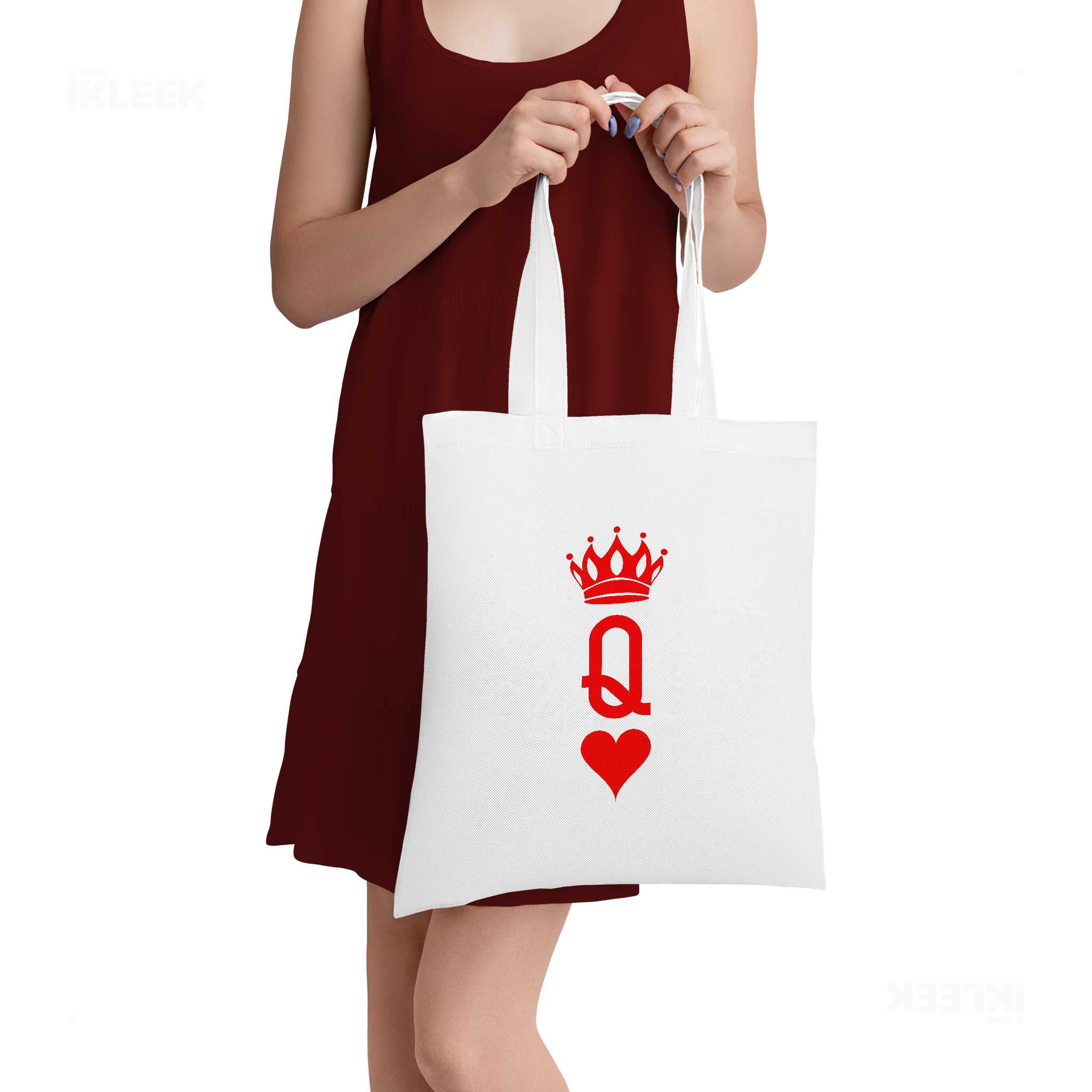 QueenOfHearts Tote Bags 05 White