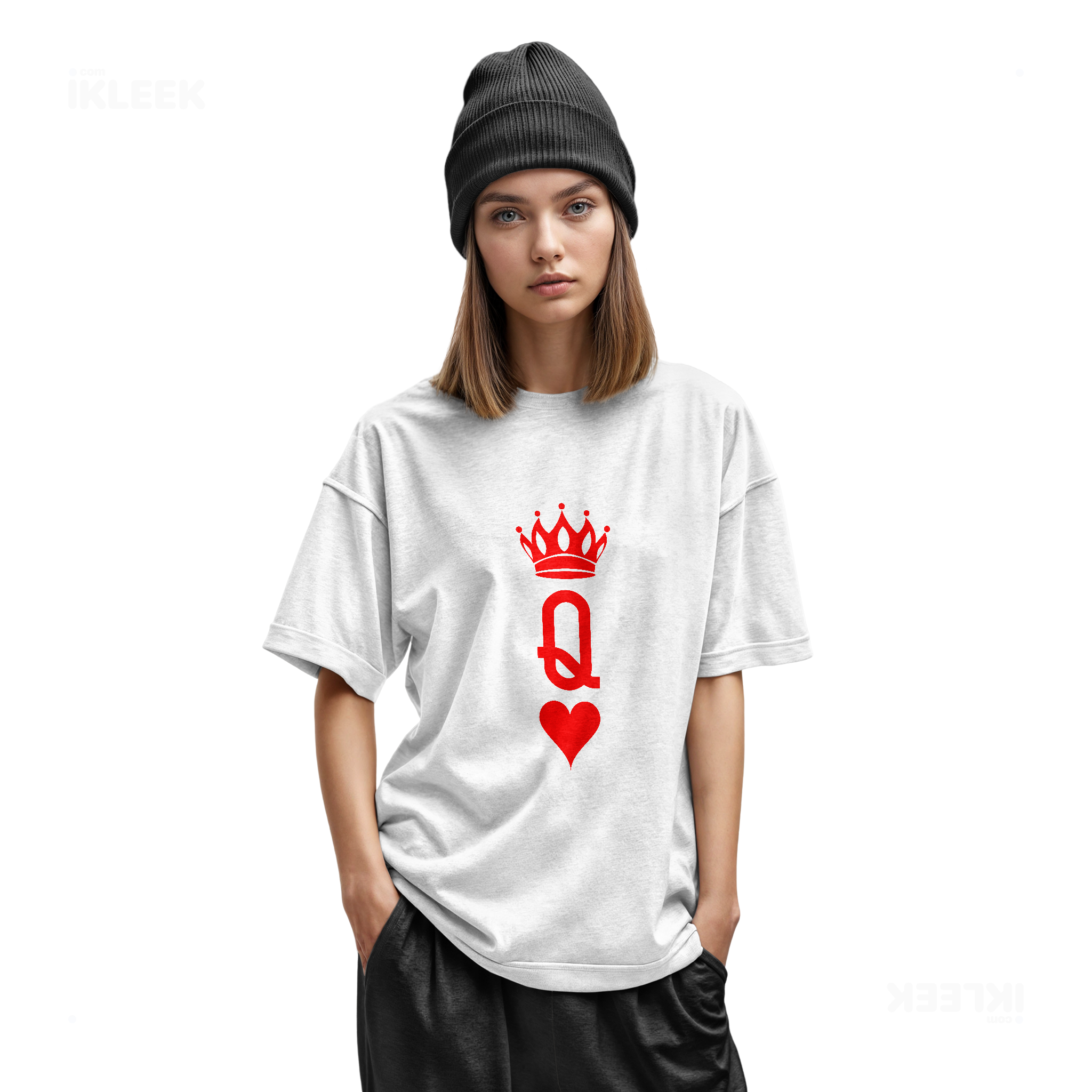 QueenOfHearts Youth T Shirt 02 White