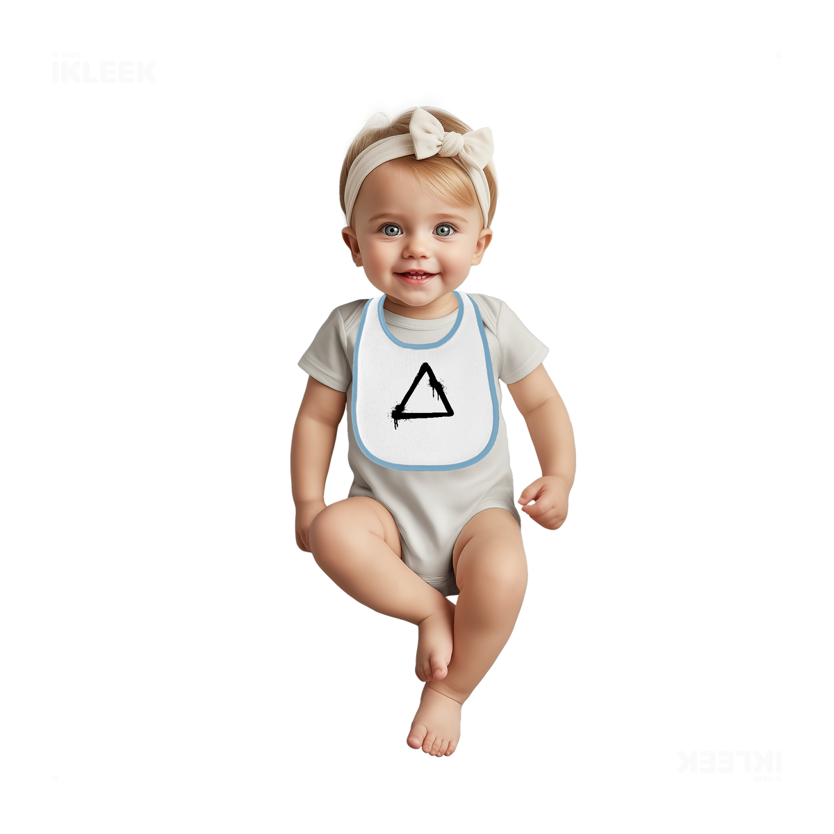 RisingTriangle Baby Bibs 02 White Lightblue