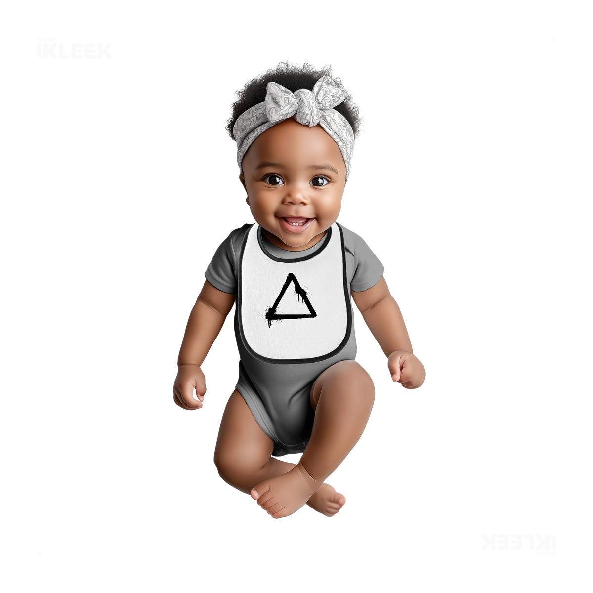 RisingTriangle Baby Bibs 04 White Black