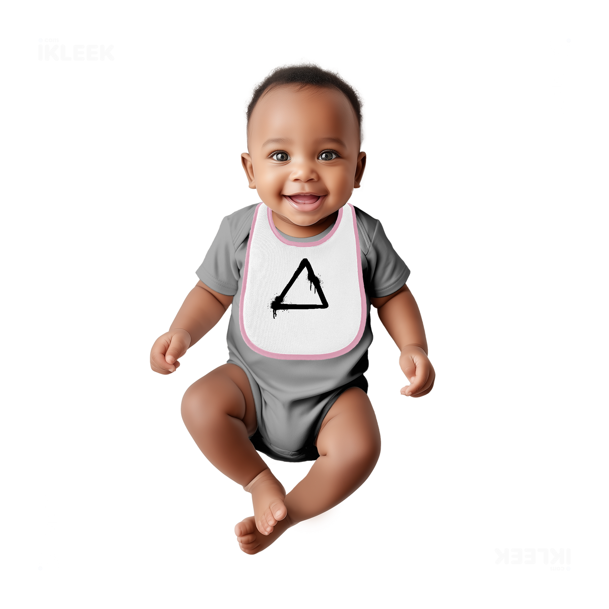RisingTriangle Baby Bibs 05 White Pink