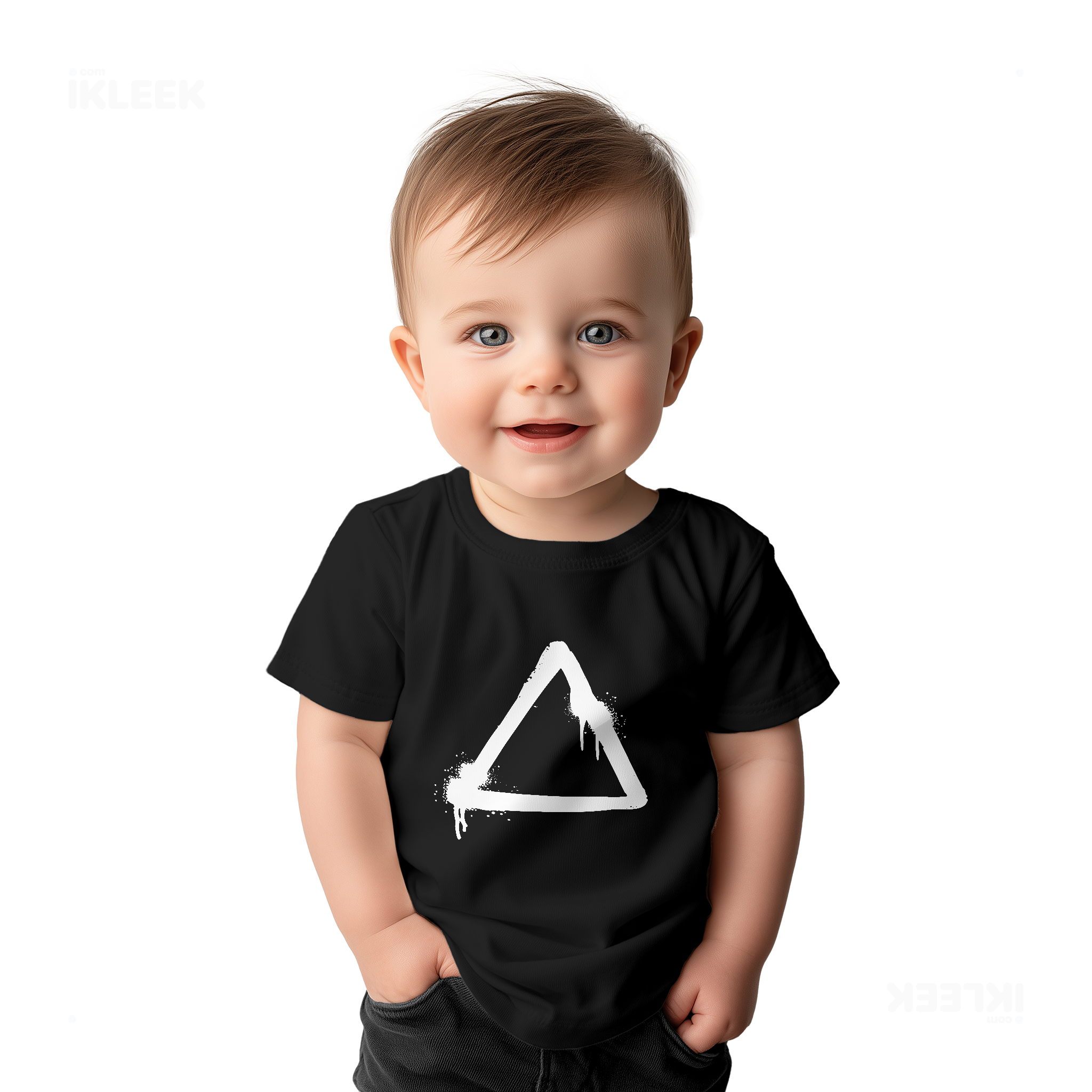 RisingTriangle Baby T Shirt 03 Black