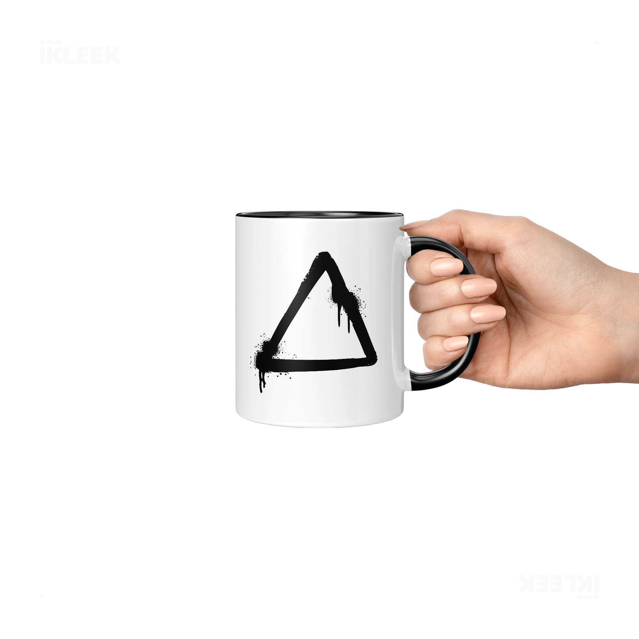 RisingTriangle Ceramic Mug 06 White Black
