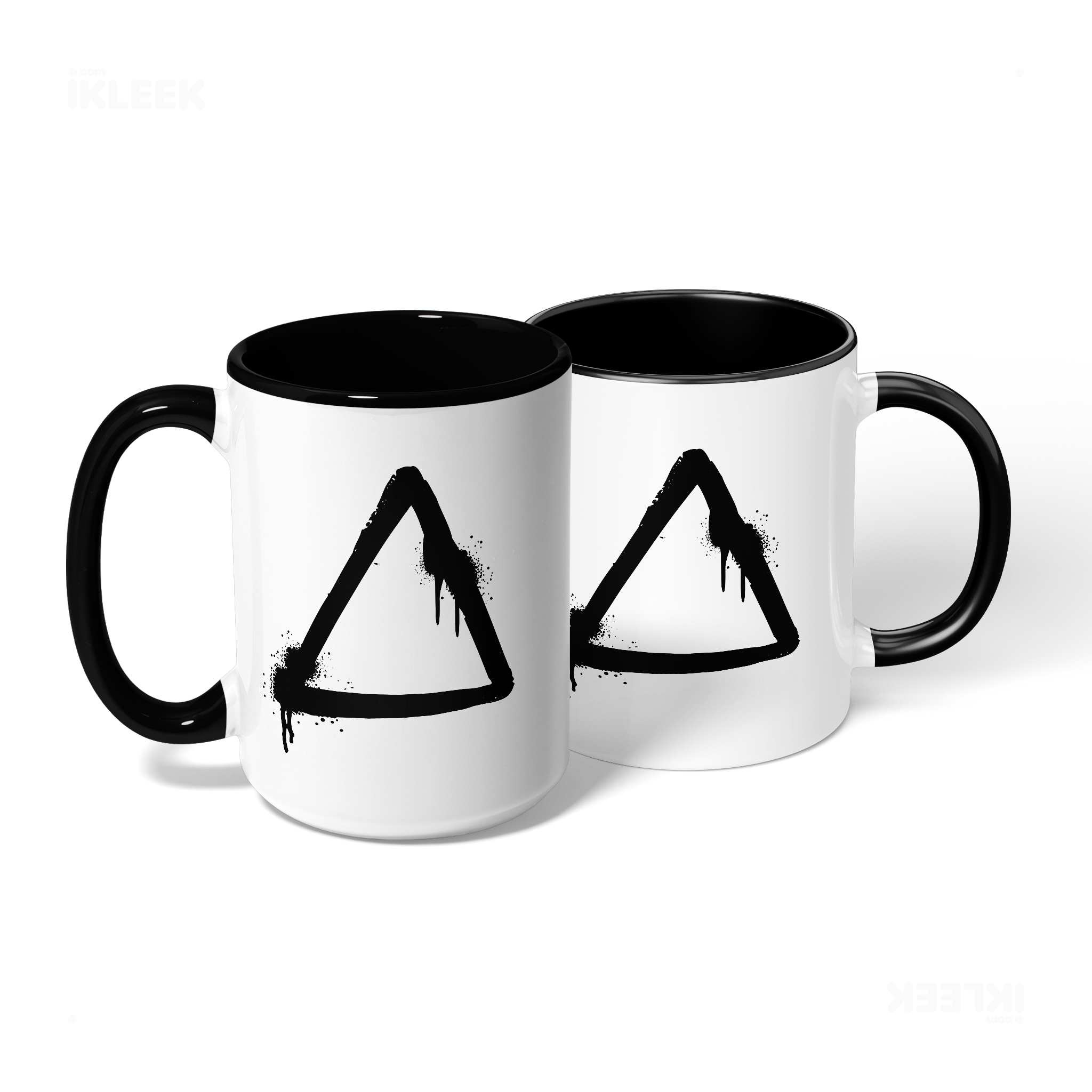RisingTriangle Ceramic Mug 08 White Black
