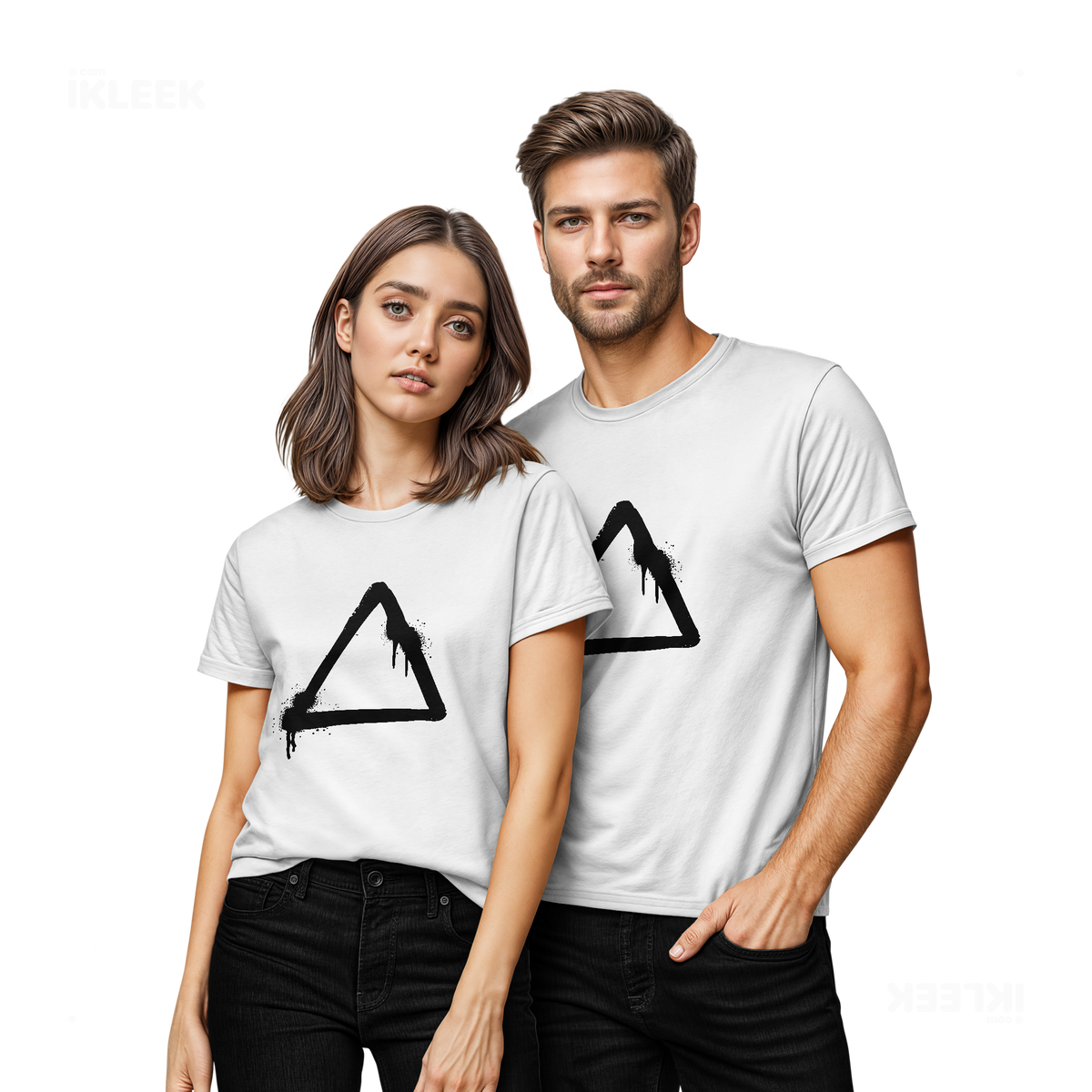 RisingTriangle Couple T Shirt 02 White