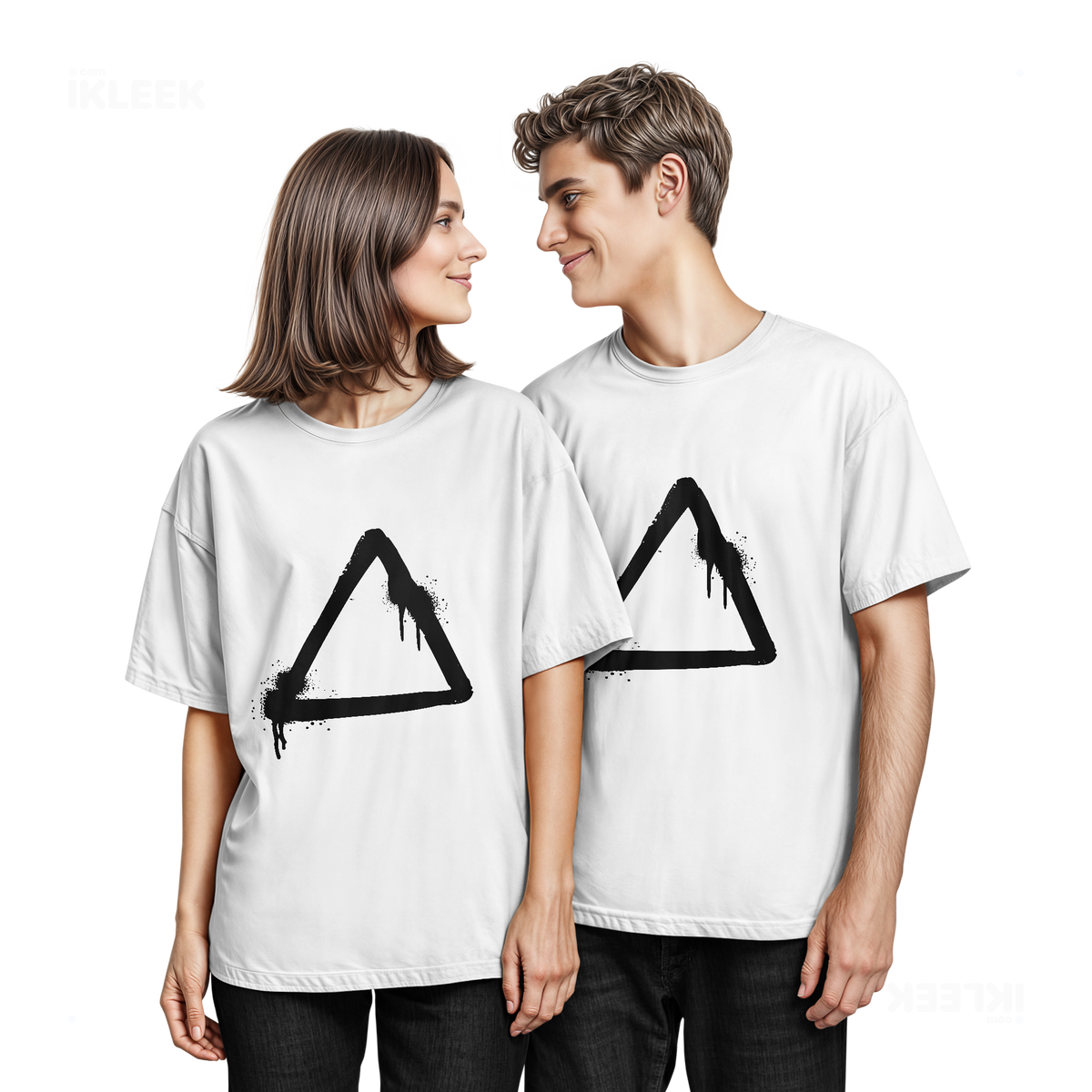 RisingTriangle Couple T Shirt 05 White