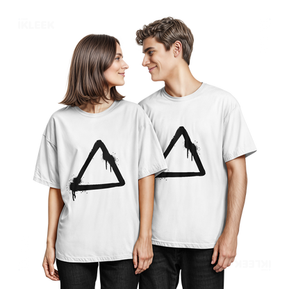 RisingTriangle Couple T Shirt 05 White