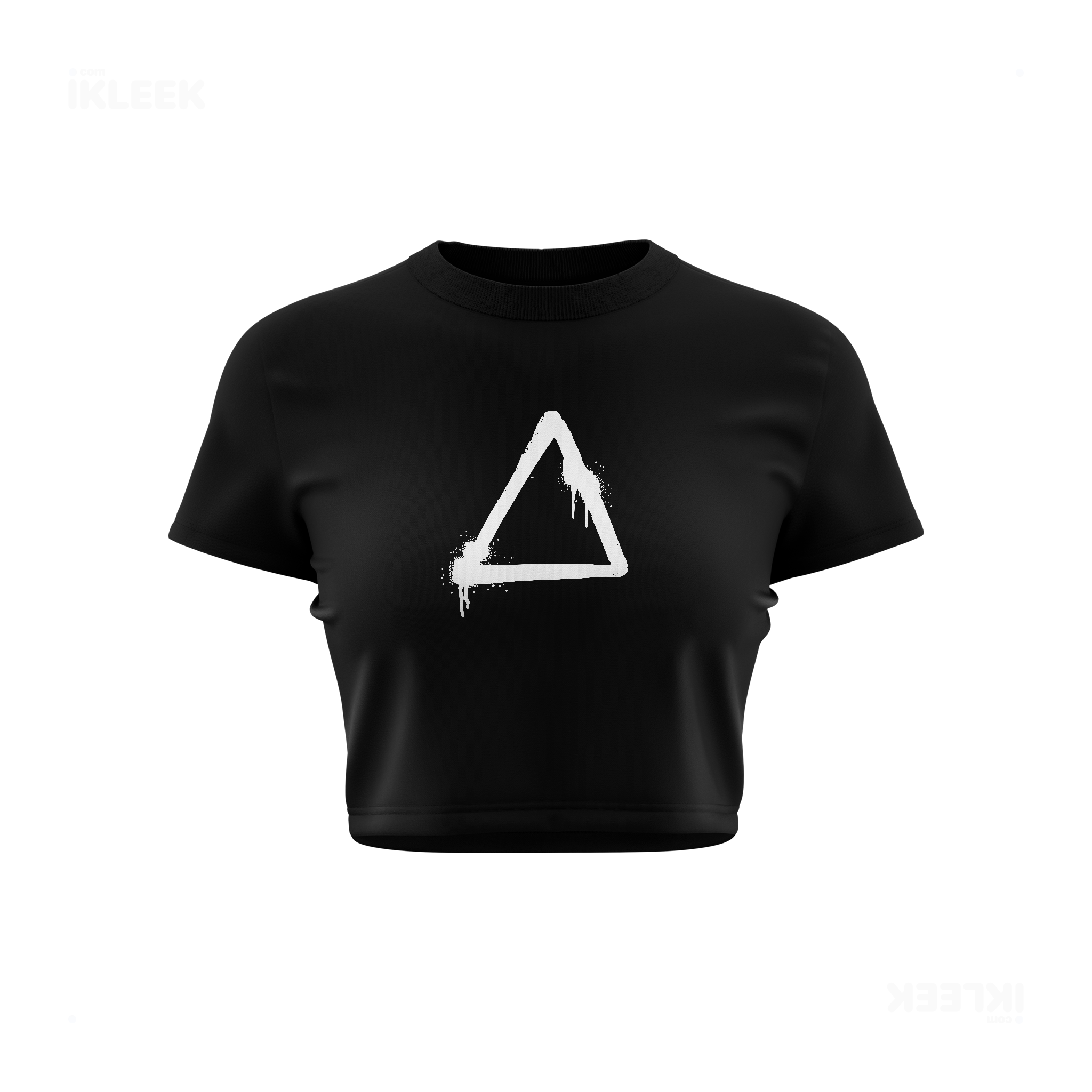 RisingTriangle Fitted Crop Top 01 Black