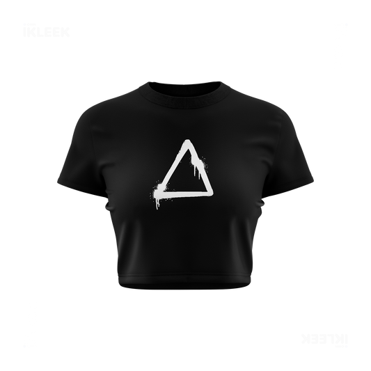 RisingTriangle Fitted Crop Top 01 Black