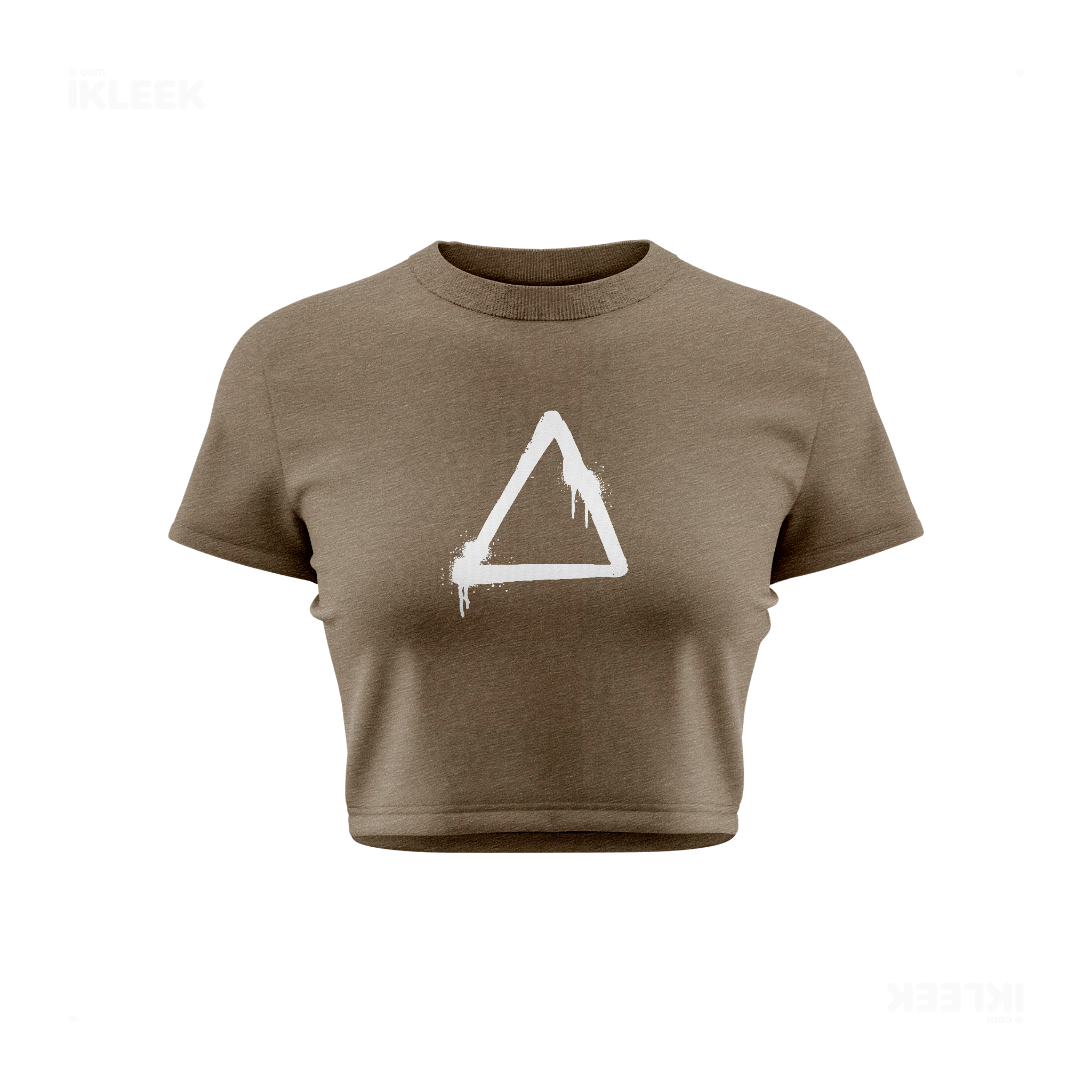 RisingTriangle Fitted Crop Top 01 Heather Olive