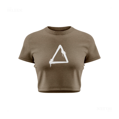 RisingTriangle Fitted Crop Top 01 Heather Olive
