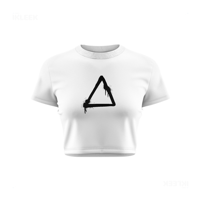 RisingTriangle Fitted Crop Top 01 White