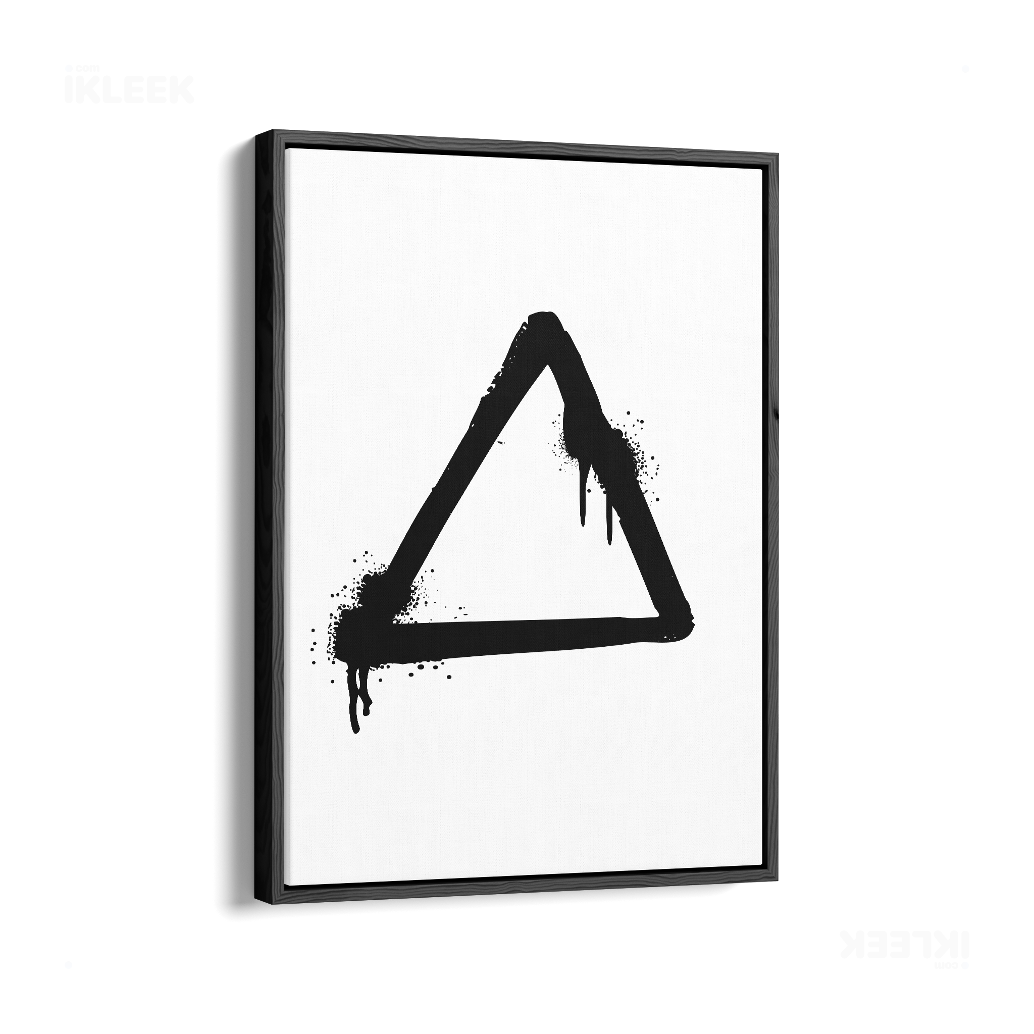 RisingTriangle Framed Canvas 01 Black Wood