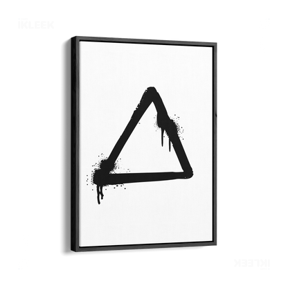 RisingTriangle Framed Canvas 01 Black Wood