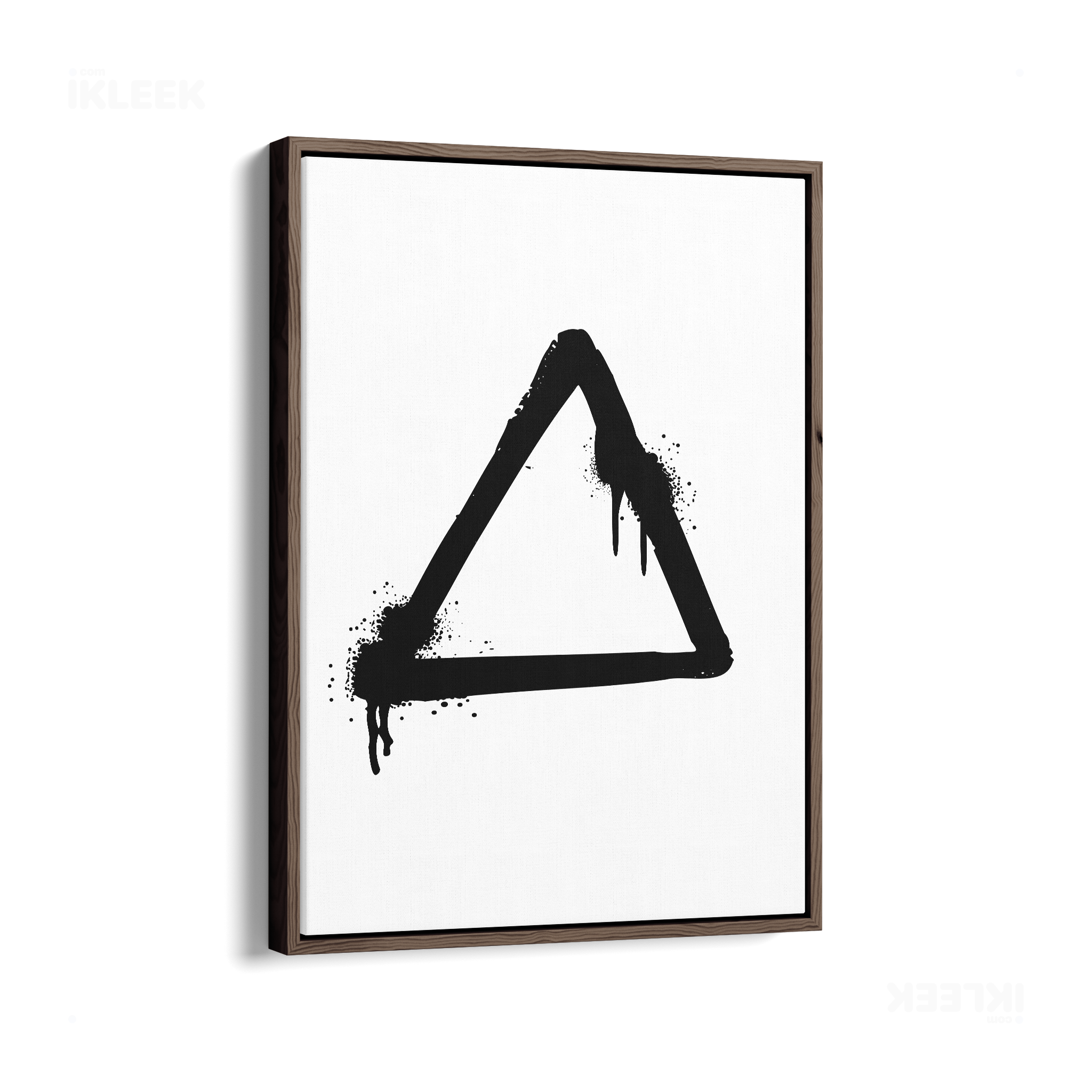 RisingTriangle Framed Canvas 01 Dark Wood