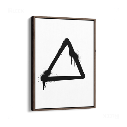 RisingTriangle Framed Canvas 01 Dark Wood