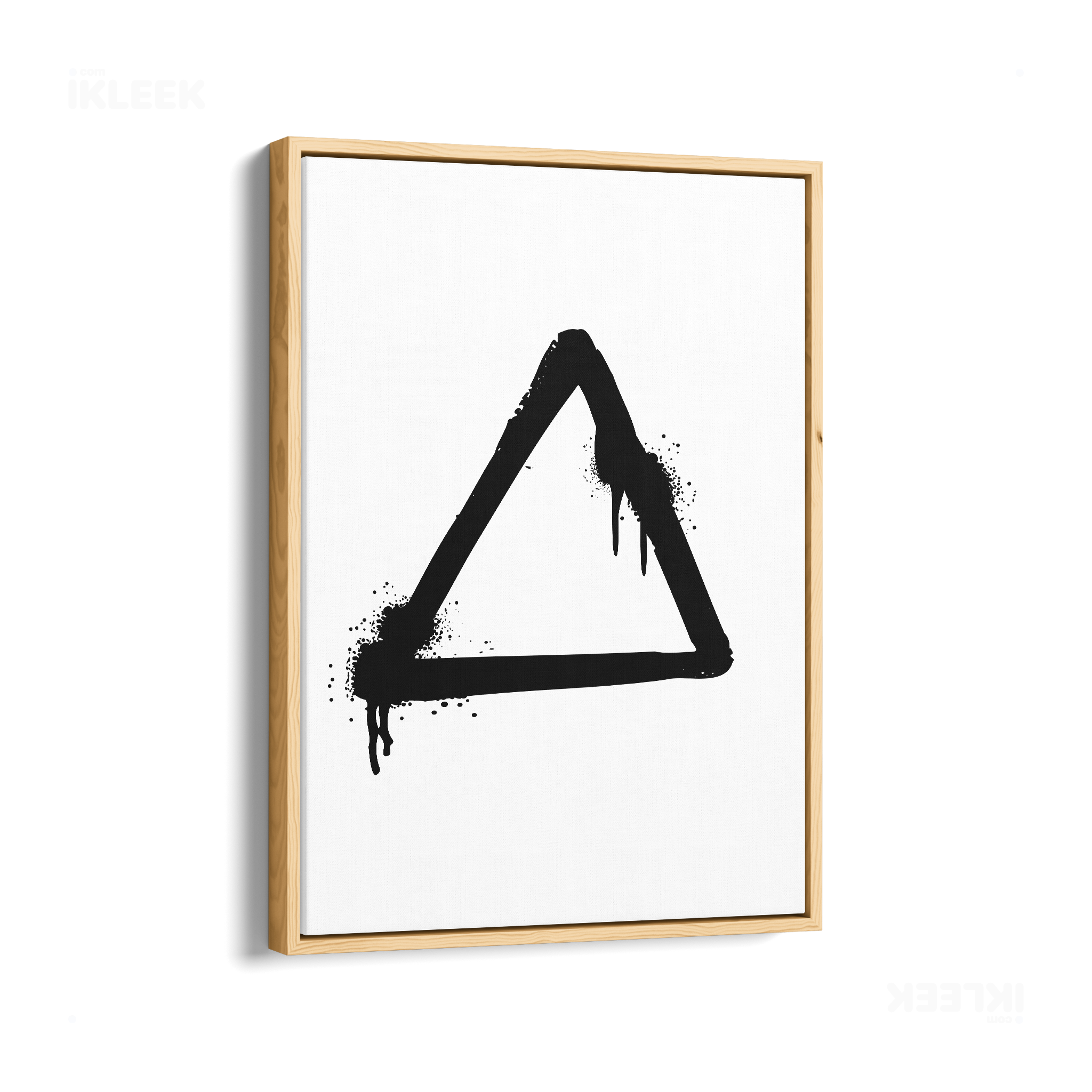 RisingTriangle Framed Canvas 01 Natural Wood