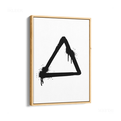 RisingTriangle Framed Canvas 01 Natural Wood