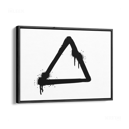 RisingTriangle Framed Canvas 03 Black Wood