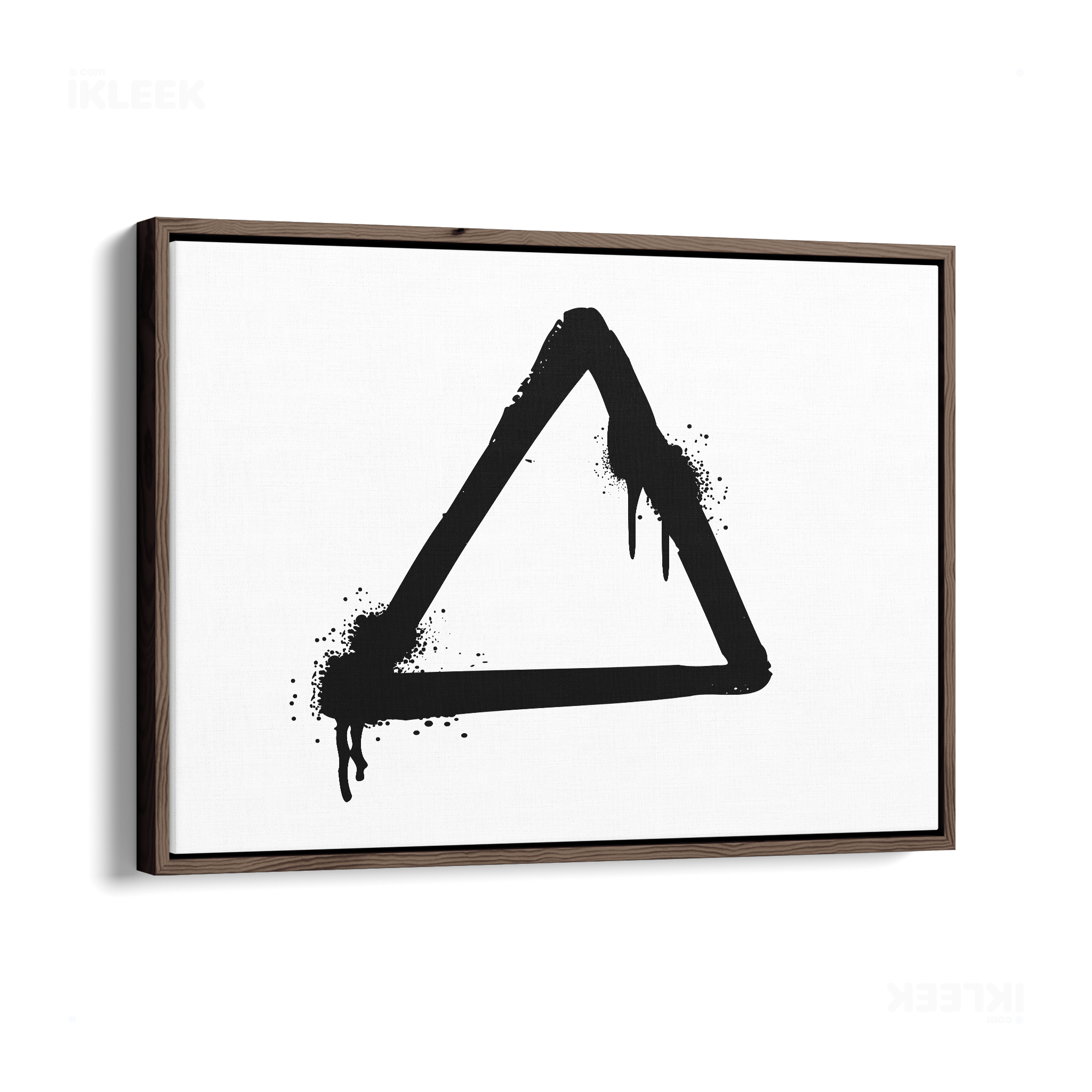 RisingTriangle Framed Canvas 03 Dark Wood