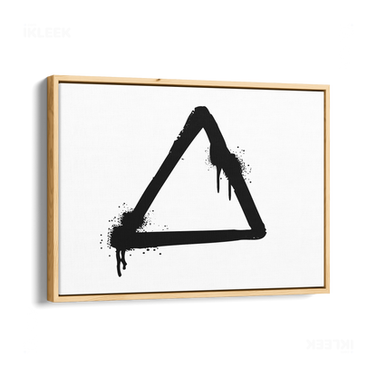 RisingTriangle Framed Canvas 03 Natural Wood