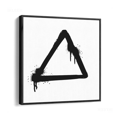 RisingTriangle Framed Canvas 04 Black Wood