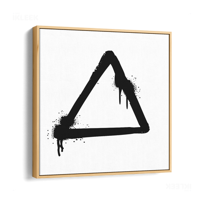 RisingTriangle Framed Canvas 04 Natural Wood