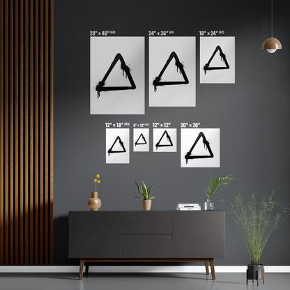 RisingTriangle Framed Canvas 05 Dark Wood