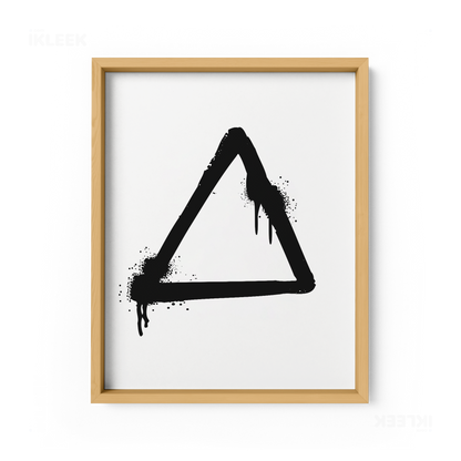 RisingTriangle Framed Poster 01 Natural Wood
